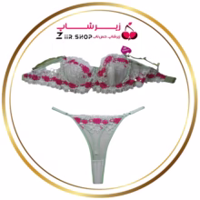 ست لباس زیر فانتزی زنانه با گیپور گلدار
